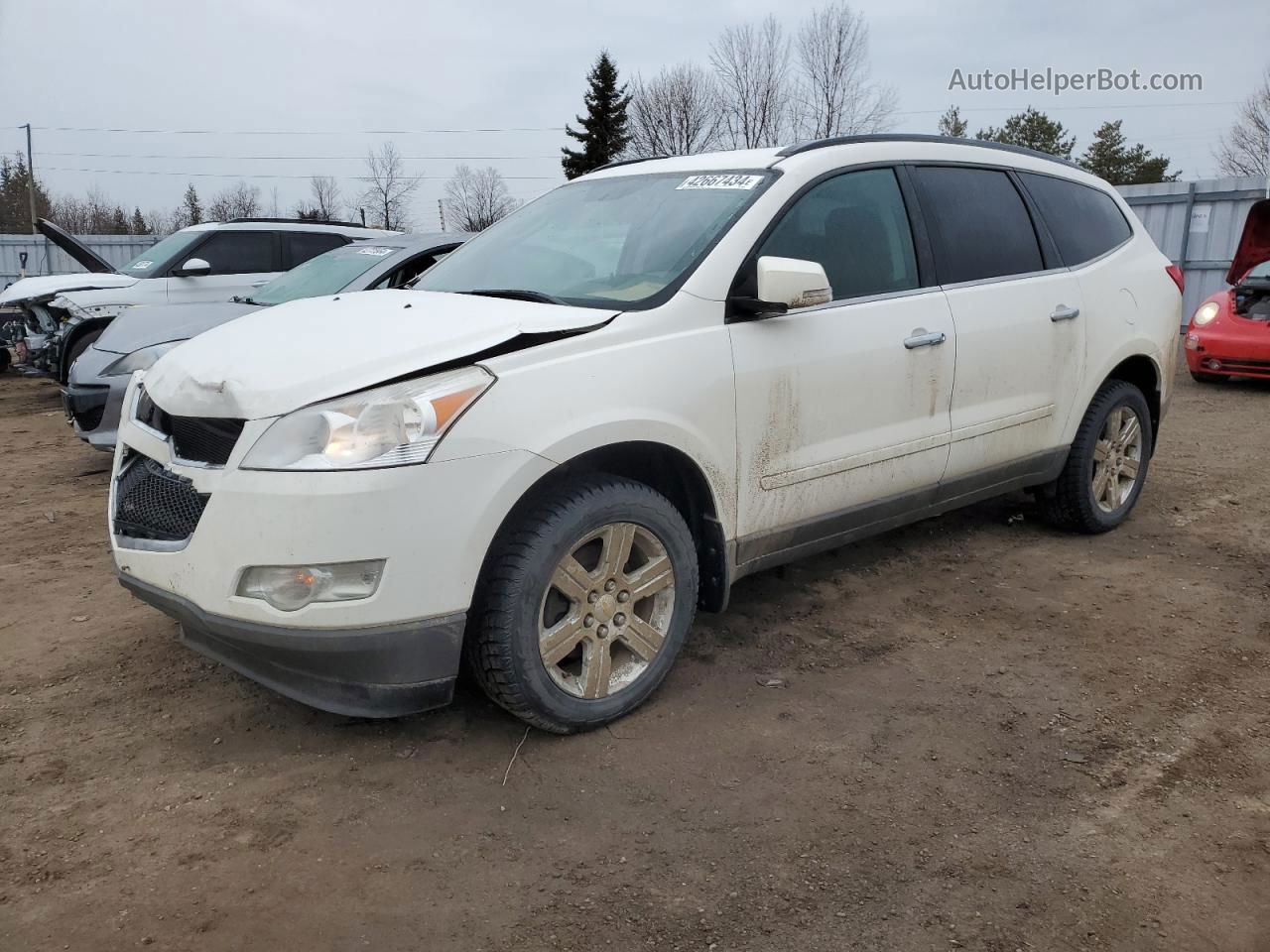 2012 Chevrolet Traverse Lt White vin: 1GNKVGED5CJ406909