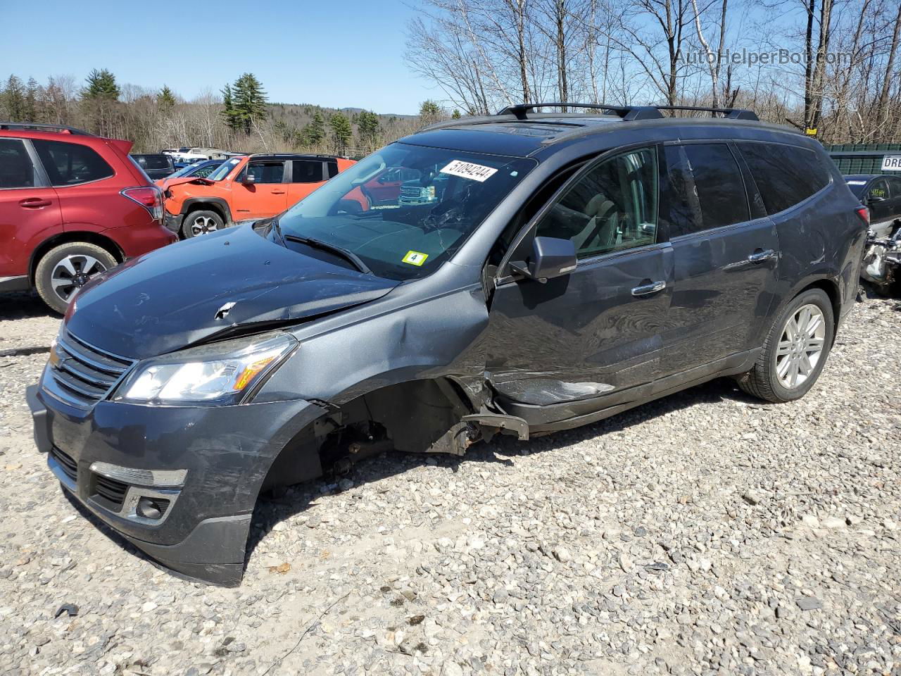 2014 Chevrolet Traverse Lt Серый vin: 1GNKVGKD0EJ127326