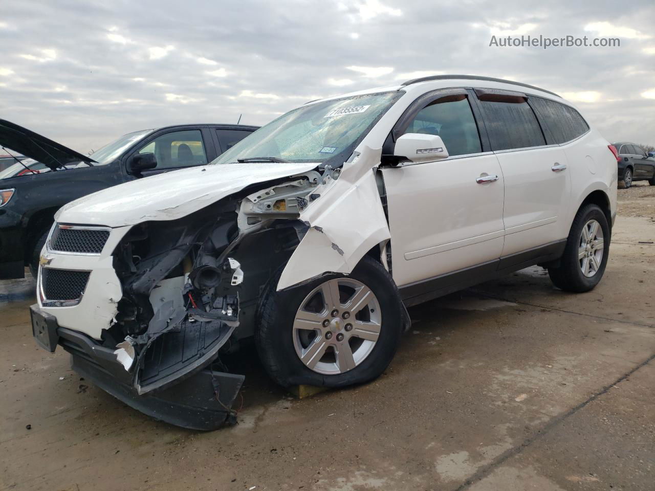 2012 Chevrolet Traverse Lt White vin: 1GNKVJED3CJ172038