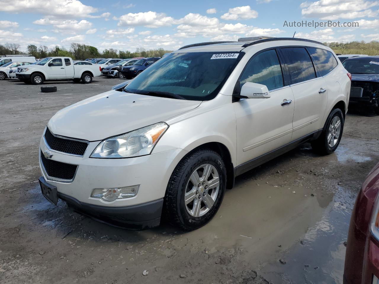 2011 Chevrolet Traverse Lt White vin: 1GNKVJED9BJ266438