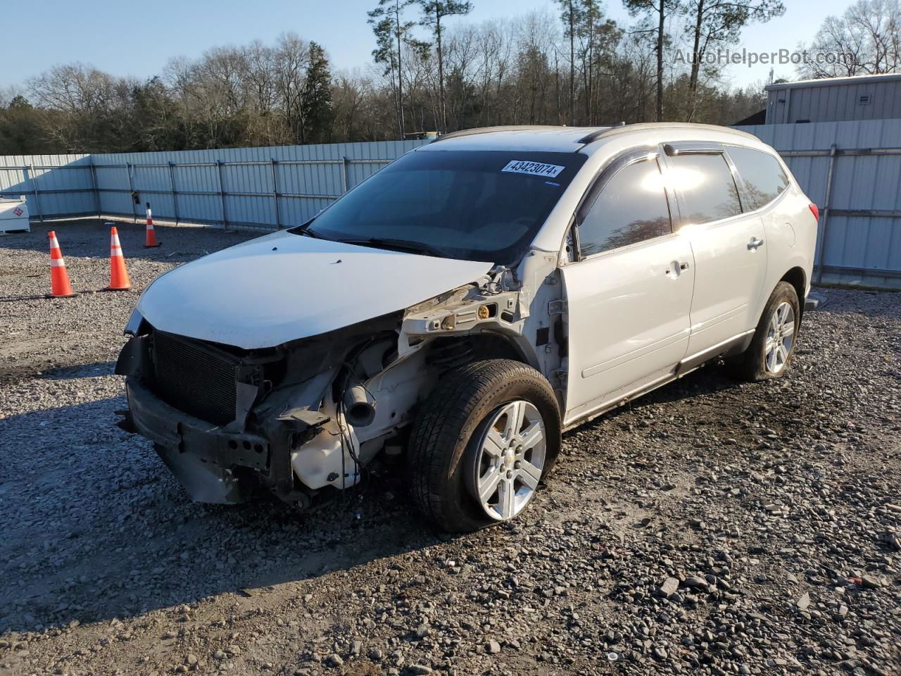 2012 Chevrolet Traverse Lt White vin: 1GNKVJED9CJ144020