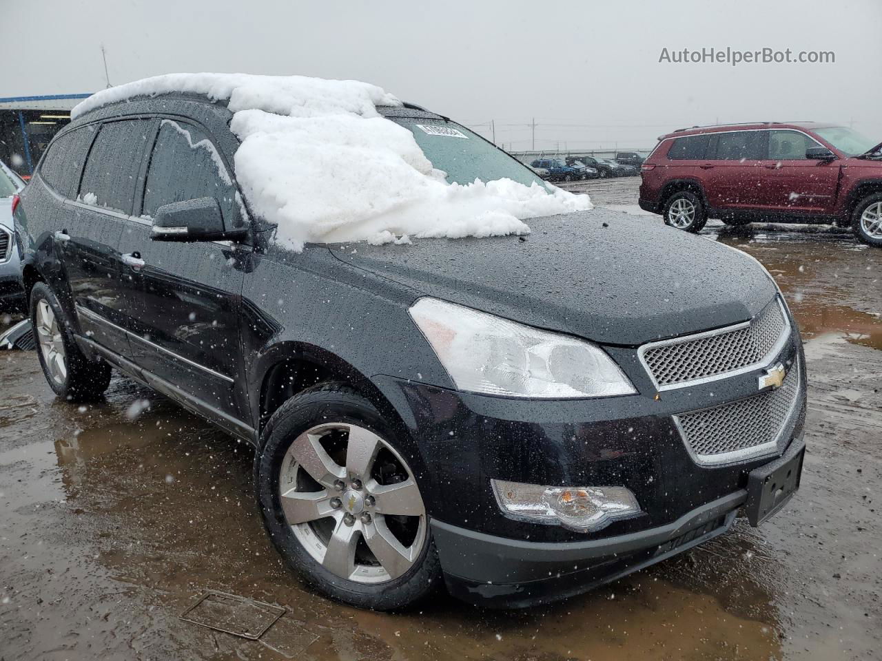 2012 Chevrolet Traverse Ltz Black vin: 1GNKVLED1CJ158828