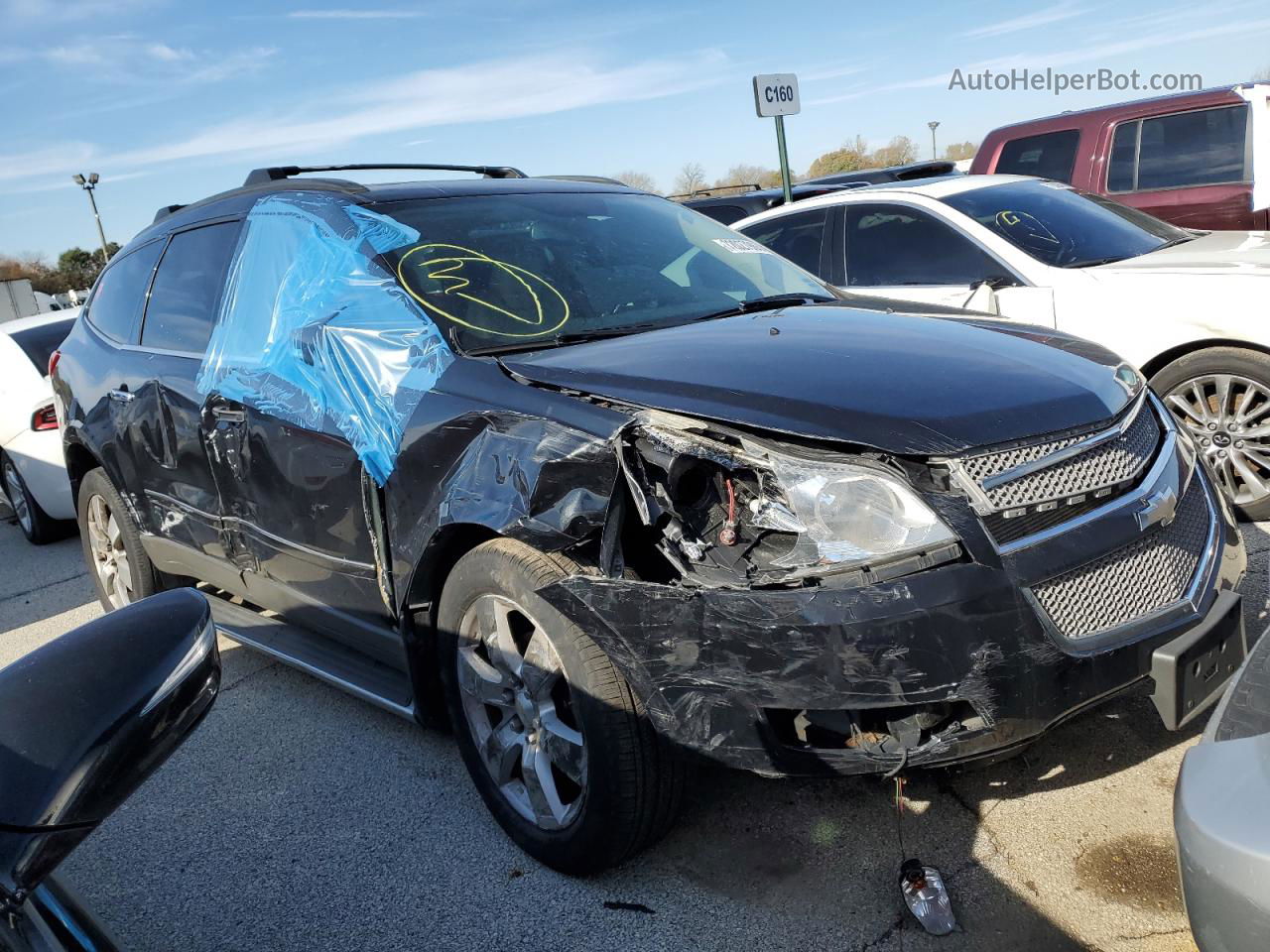 2012 Chevrolet Traverse Ltz Black vin: 1GNKVLED6CJ278060