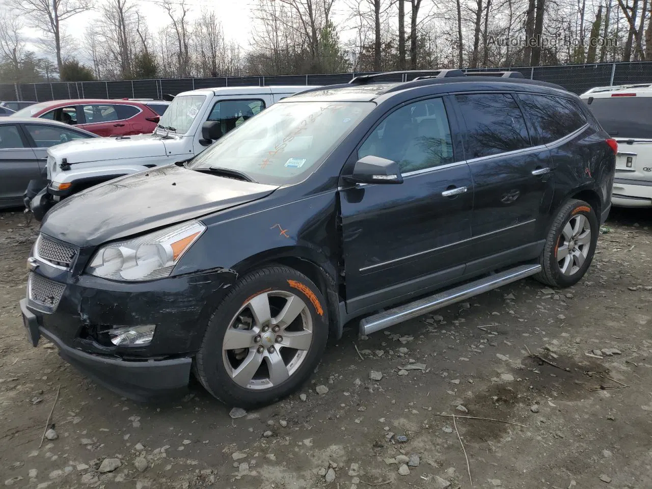 2012 Chevrolet Traverse Ltz Black vin: 1GNKVLED7CJ230325