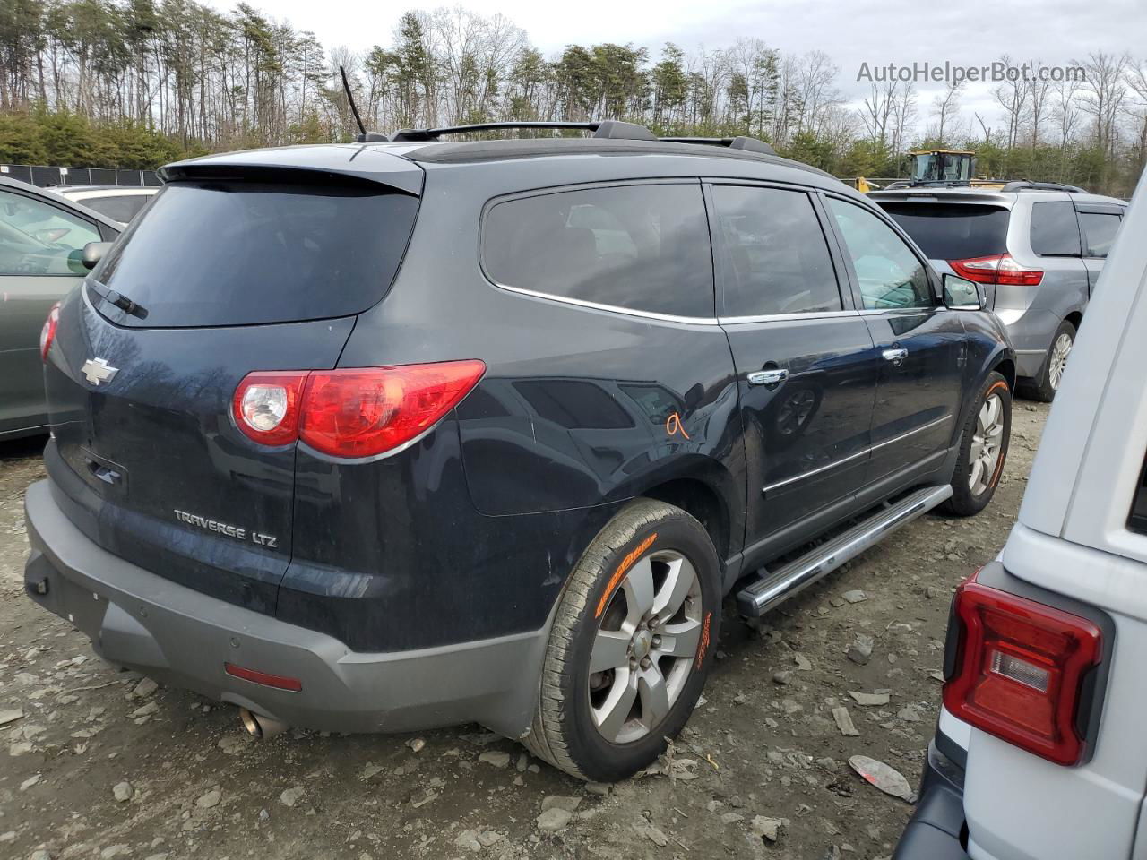 2012 Chevrolet Traverse Ltz Black vin: 1GNKVLED7CJ230325