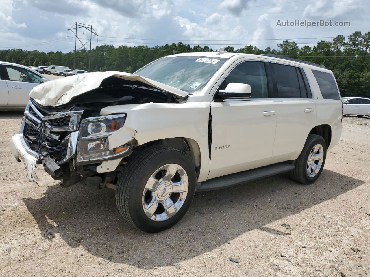 2015 Chevrolet Tahoe C1500 Lt White vin: 1GNSCBKC6FR644956