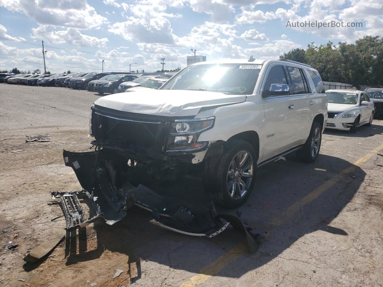 2015 Chevrolet Tahoe C1500 Ltz White vin: 1GNSCCKC9FR591773