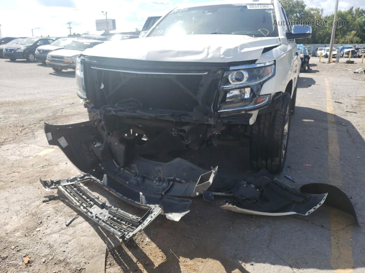 2015 Chevrolet Tahoe C1500 Ltz White vin: 1GNSCCKC9FR591773