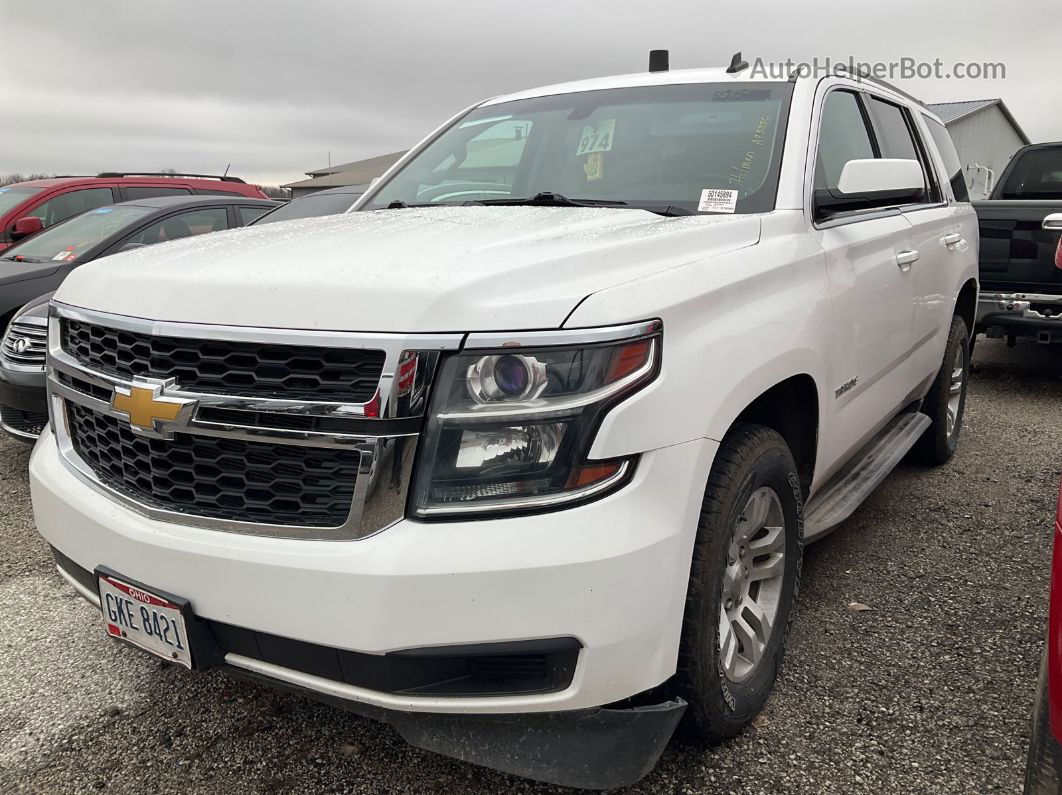 2015 Chevrolet Tahoe Ls White vin: 1GNSKAKC9FR246511