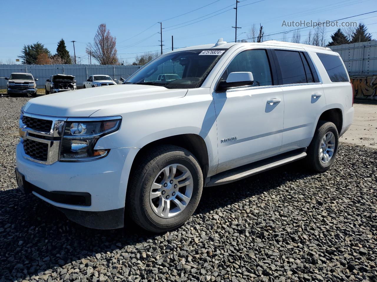 2015 Chevrolet Tahoe K1500 Lt White vin: 1GNSKBKC0FR618744