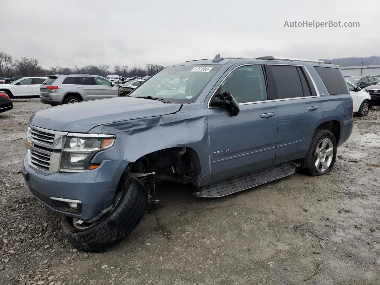 2015 Chevrolet Tahoe K1500 Ltz Blue vin: 1GNSKCKC1FR636448