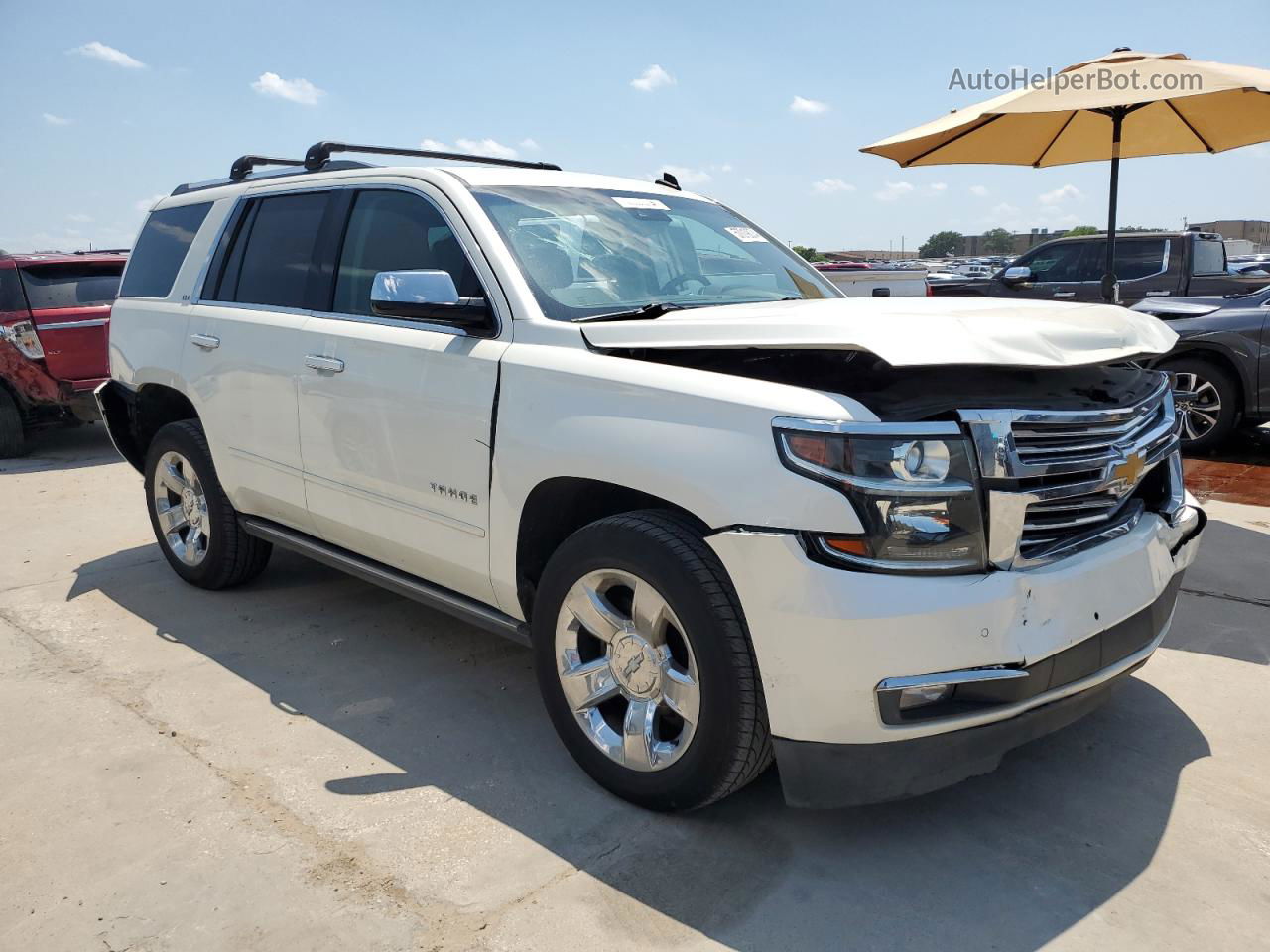 2015 Chevrolet Tahoe K1500 Ltz White vin: 1GNSKCKC3FR189279