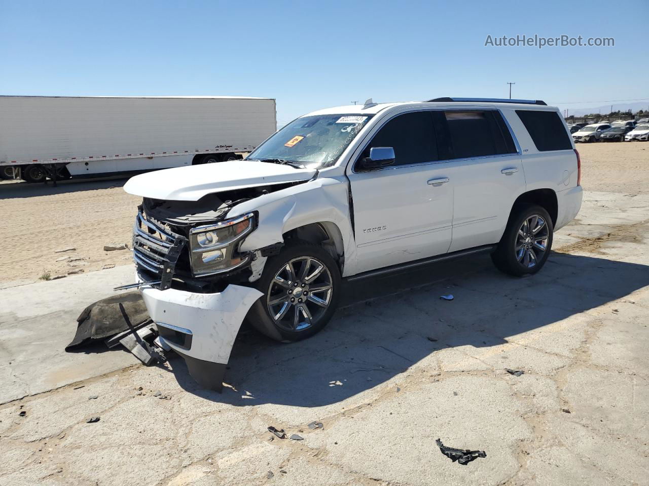 2015 Chevrolet Tahoe K1500 Ltz White vin: 1GNSKCKC3FR649332