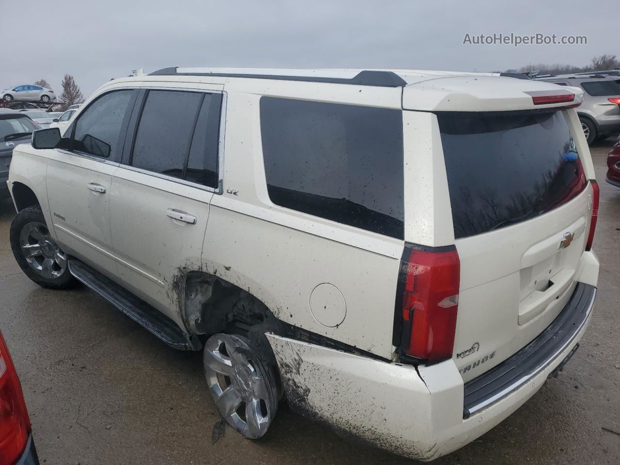 2015 Chevrolet Tahoe K1500 Ltz White vin: 1GNSKCKC7FR644229