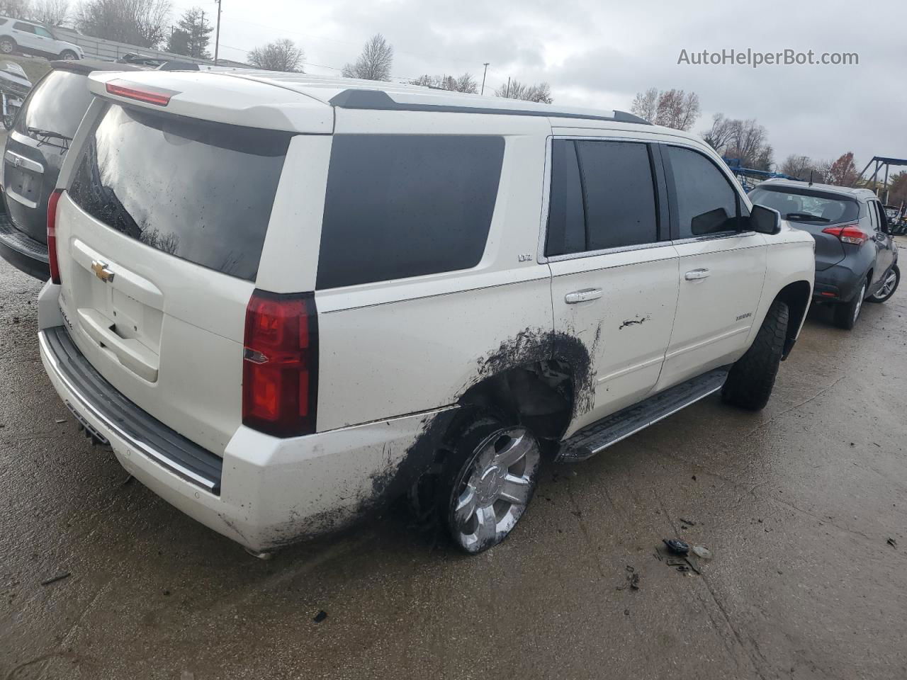 2015 Chevrolet Tahoe K1500 Ltz White vin: 1GNSKCKC7FR644229