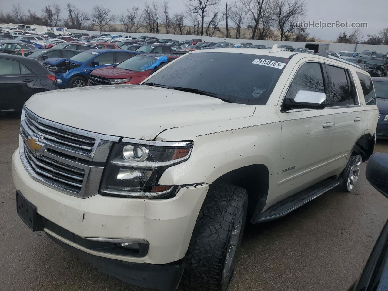 2015 Chevrolet Tahoe K1500 Ltz White vin: 1GNSKCKC7FR644229