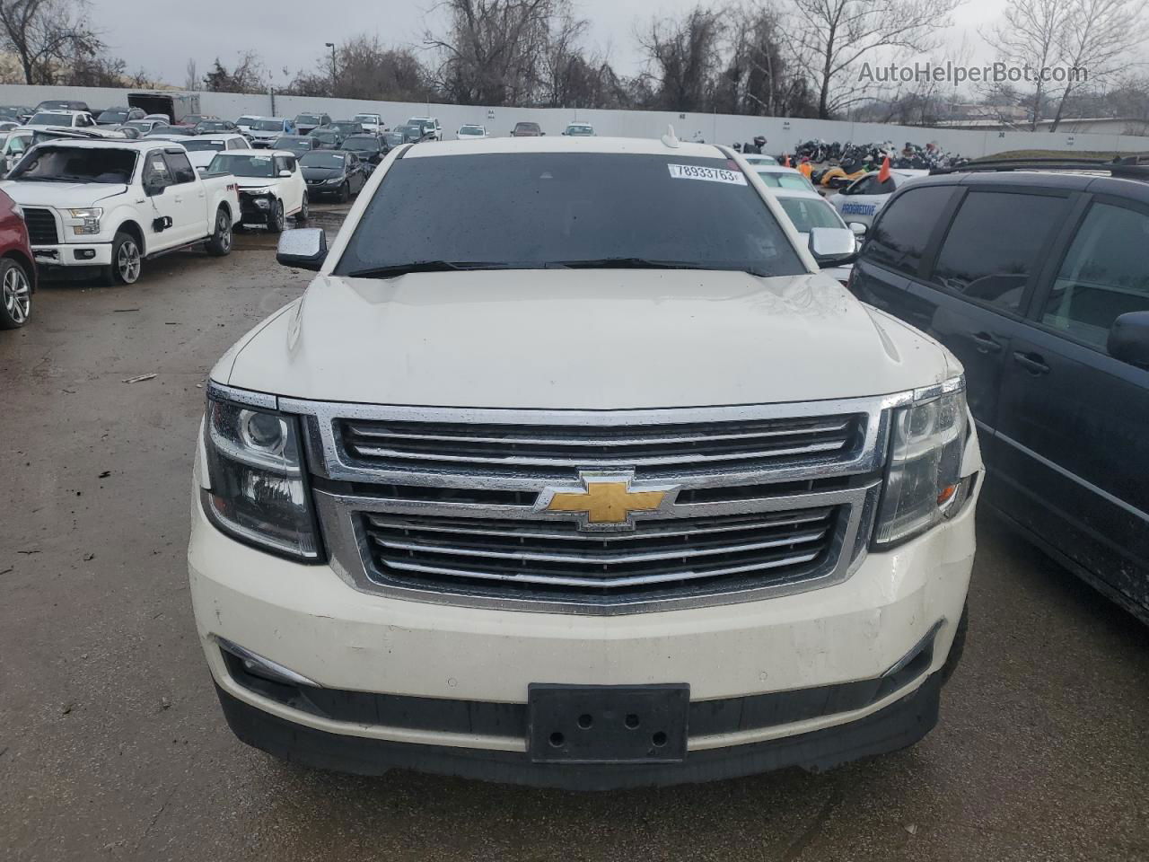 2015 Chevrolet Tahoe K1500 Ltz White vin: 1GNSKCKC7FR644229