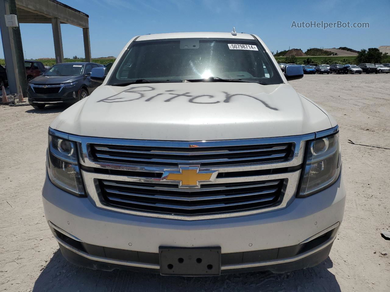 2015 Chevrolet Tahoe K1500 Ltz White vin: 1GNSKCKC8FR682911