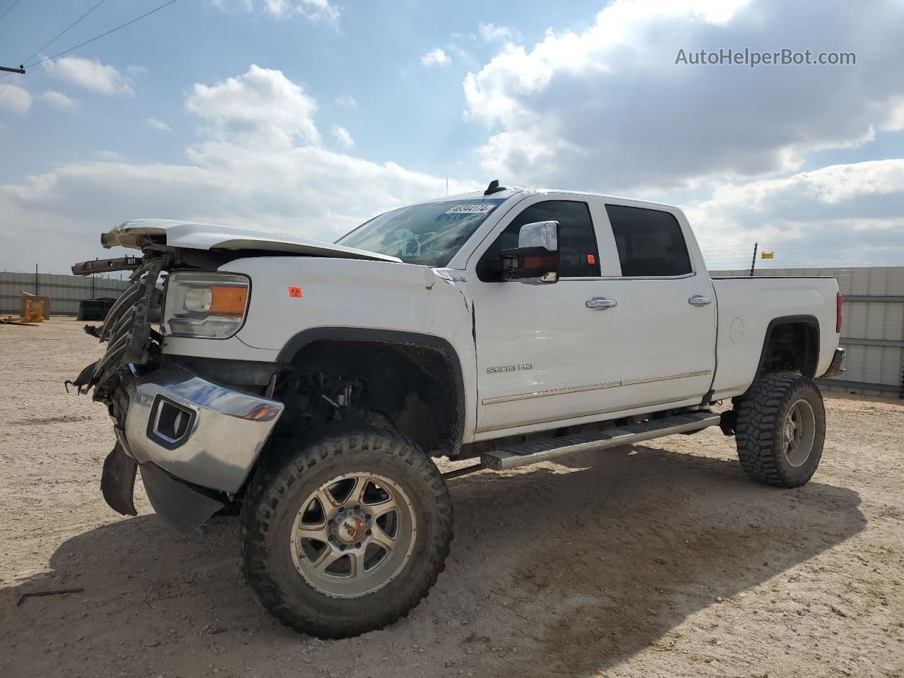 2016 Gmc Sierra K2500 Slt White vin: 1GT12TE88GF130596