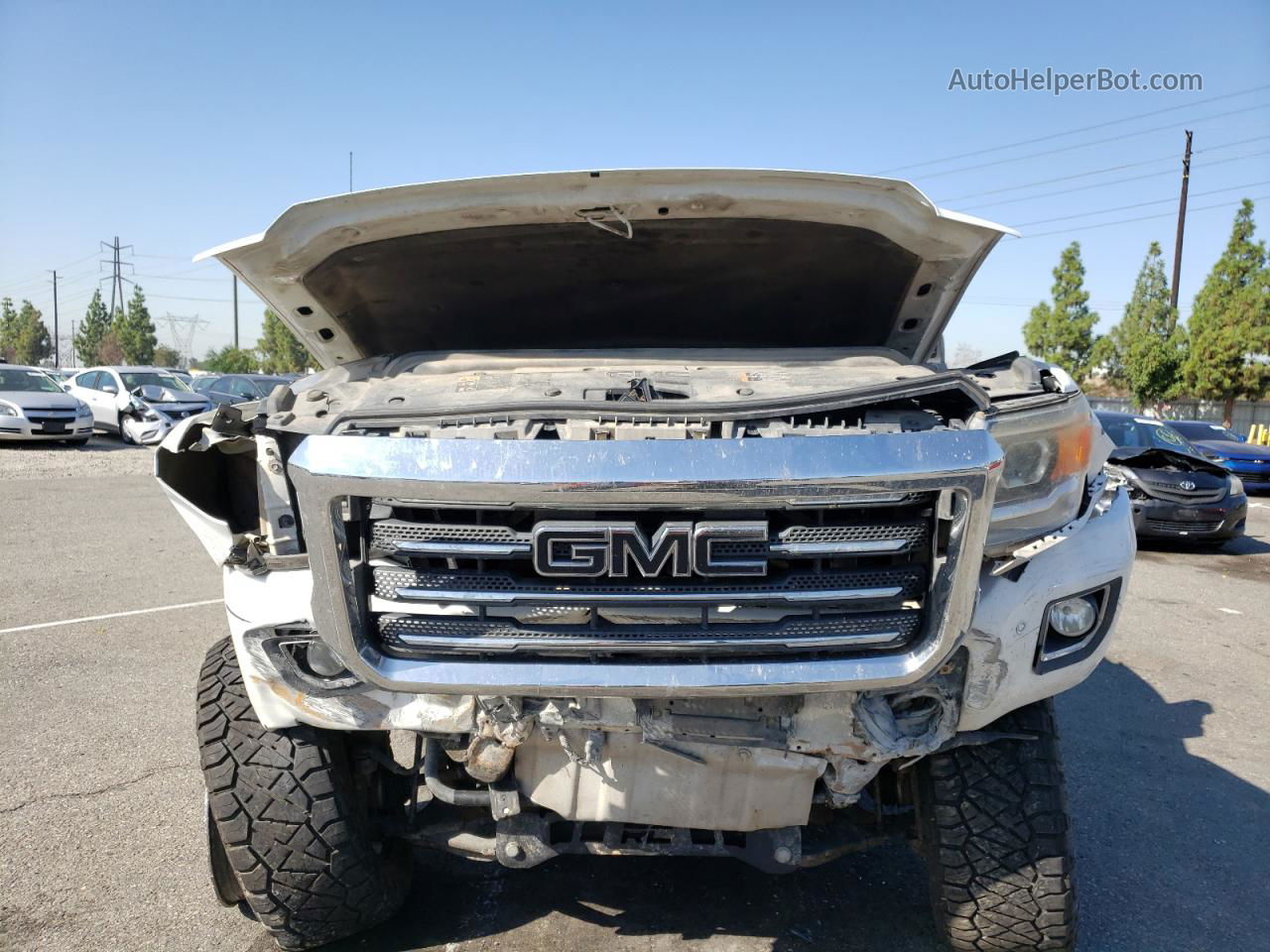 2016 Gmc Sierra K2500 Slt White vin: 1GT12TE88GF150119