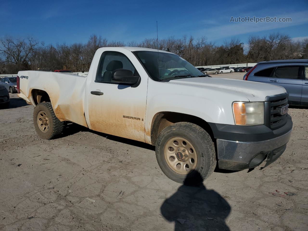 2008 Gmc Sierra K1500 White vin: 1GTEK14J88Z266169