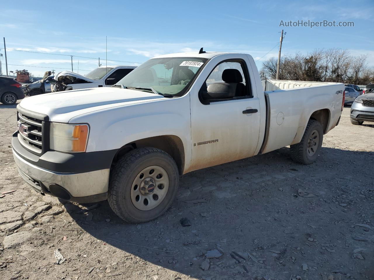 2008 Gmc Sierra K1500 White vin: 1GTEK14J88Z266169