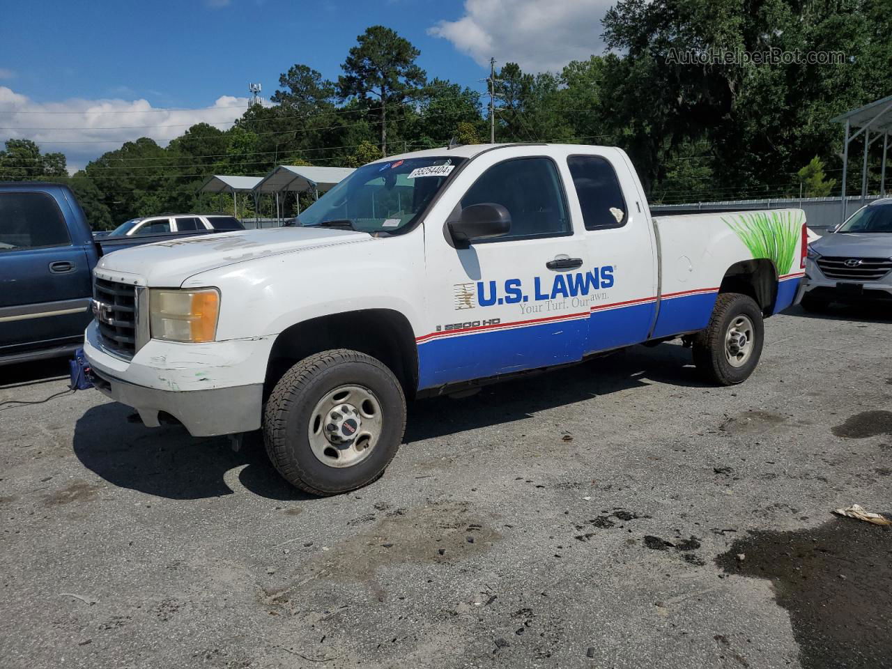 2008 Gmc Sierra C2500 Heavy Duty White vin: 1GTHC29K98E101319