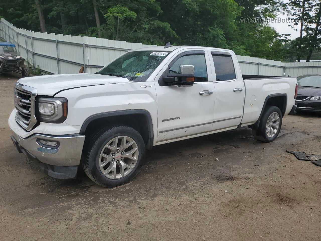 2016 Gmc Sierra K1500 Slt White vin: 1GTV2NEC2GZ403886