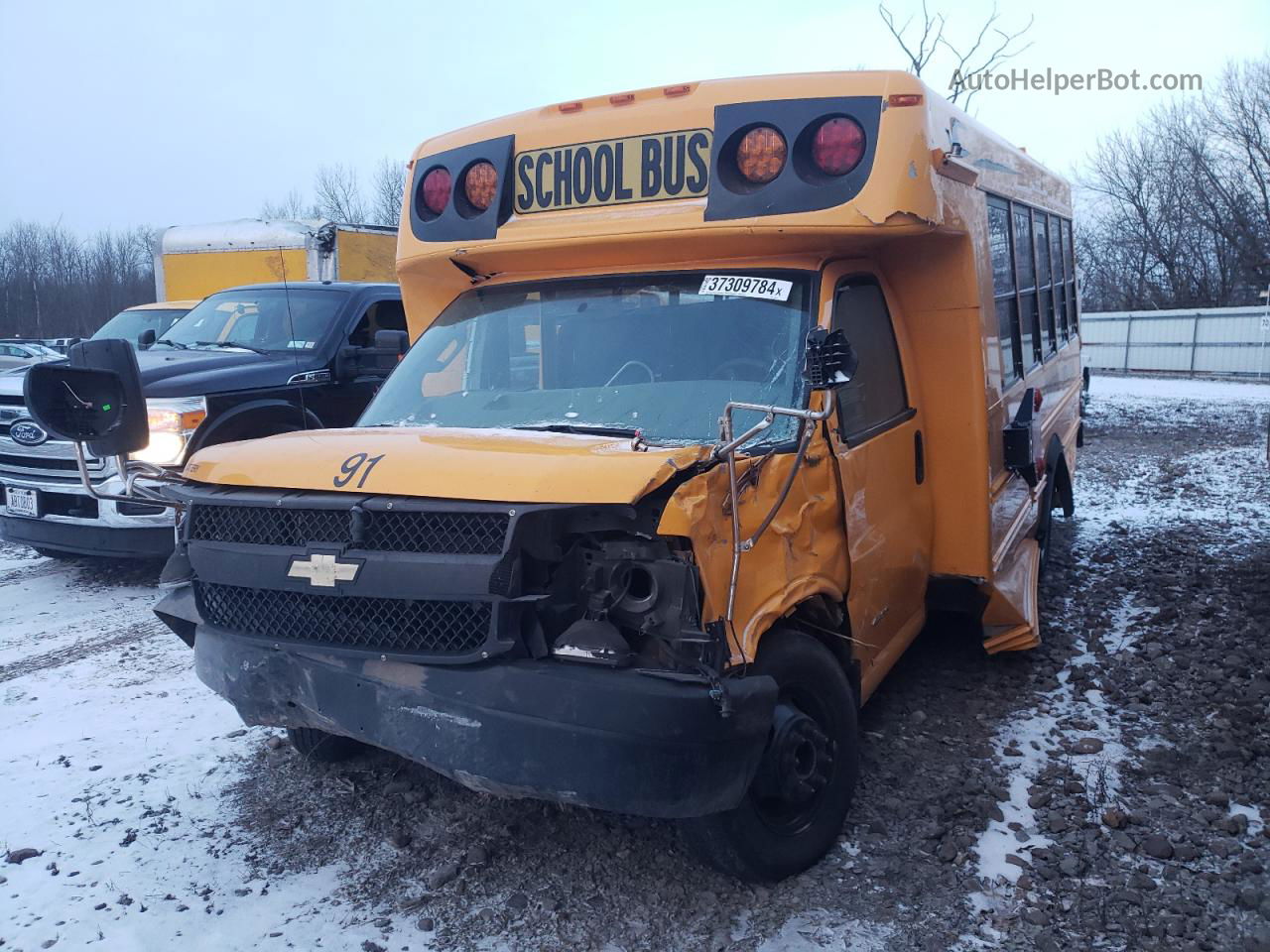 2017 Chevrolet Express G4500  Yellow vin: 1HA6GUBG1HN005516