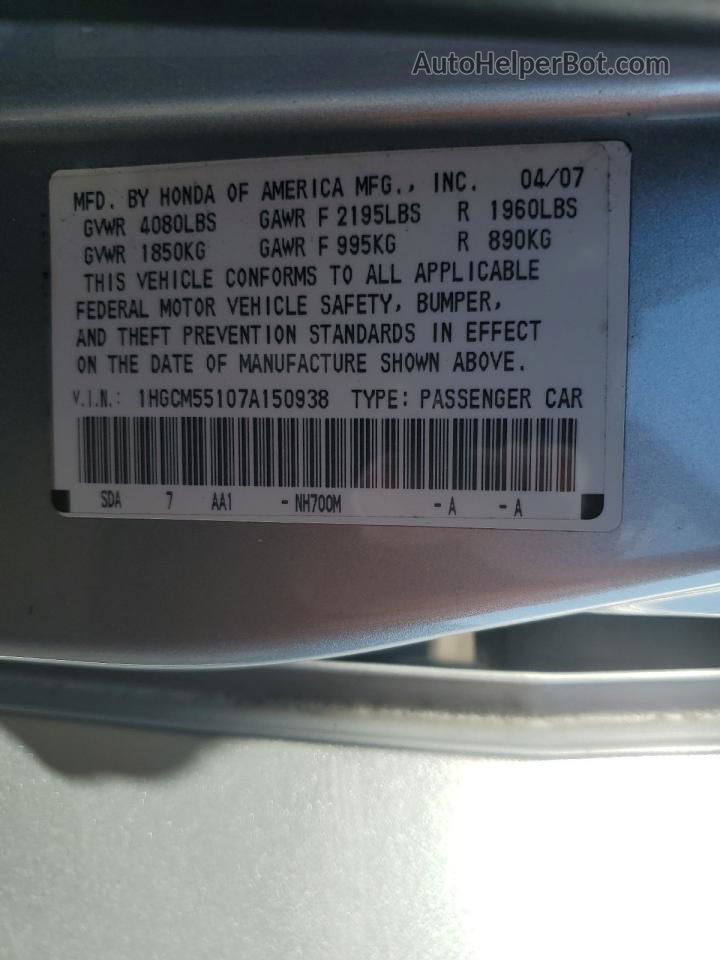 2007 Honda Accord Value Silver vin: 1HGCM55107A150938