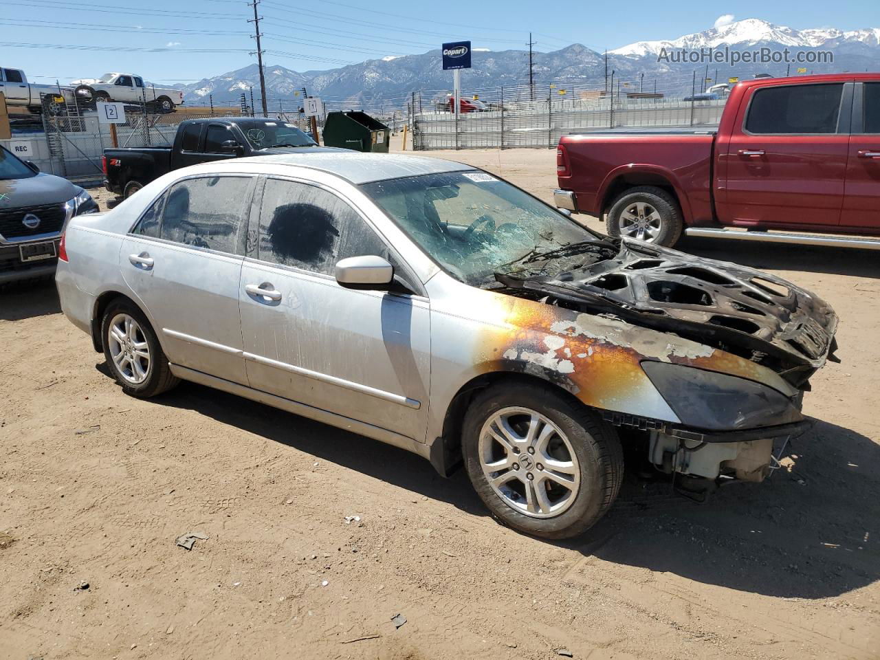 2007 Honda Accord Se Silver vin: 1HGCM55307A114264