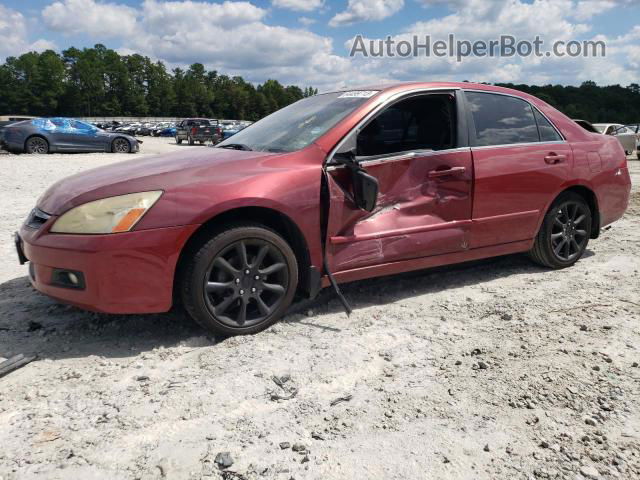 2007 Honda Accord Se Red vin: 1HGCM55367A009051