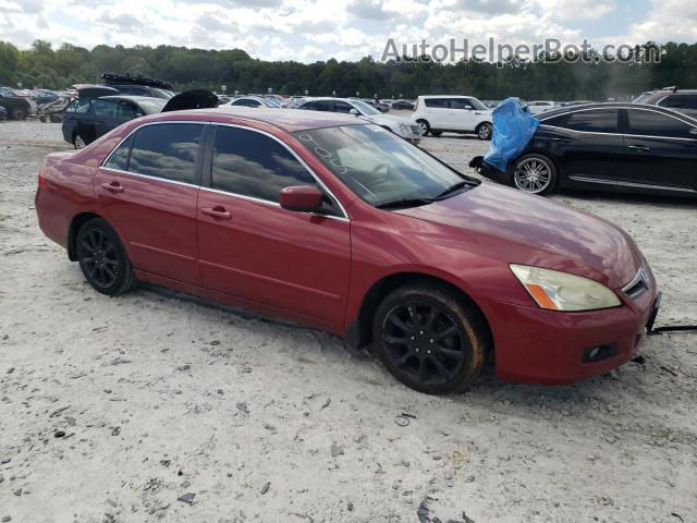 2007 Honda Accord Se Red vin: 1HGCM55367A009051