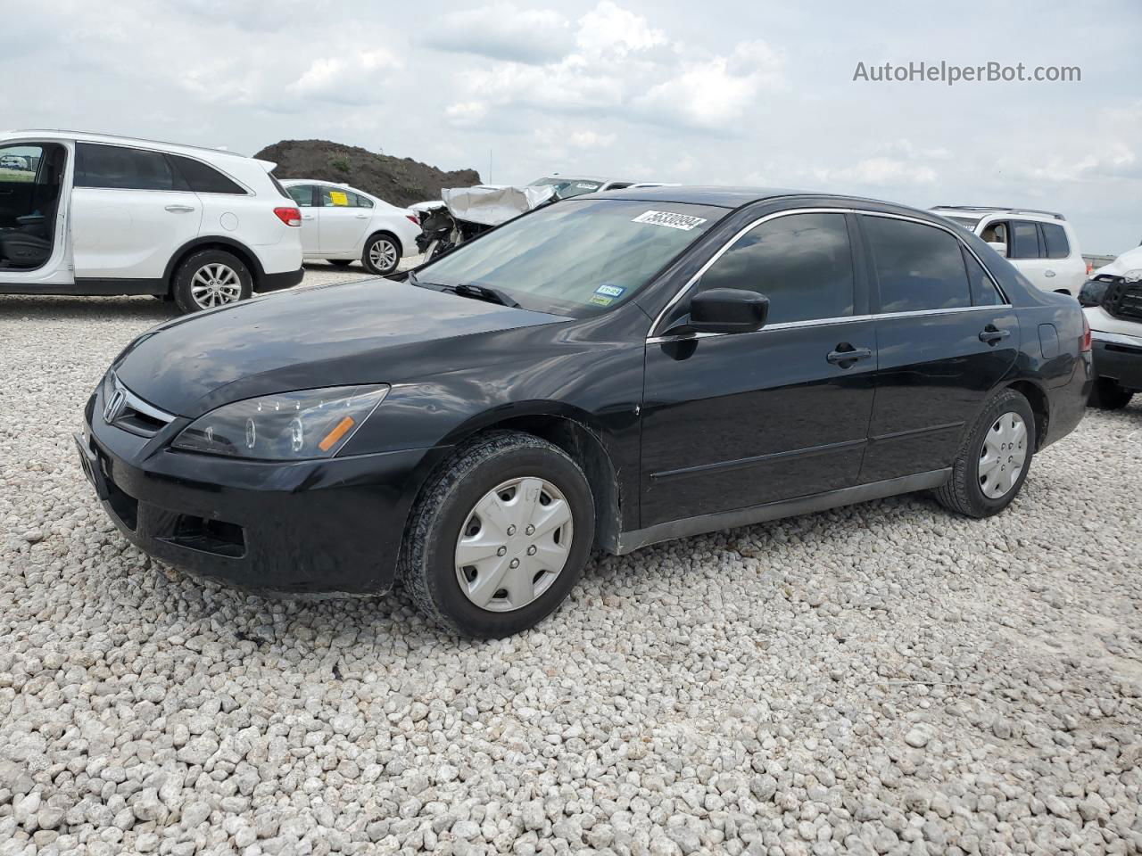 2007 Honda Accord Lx Black vin: 1HGCM554X7A007358