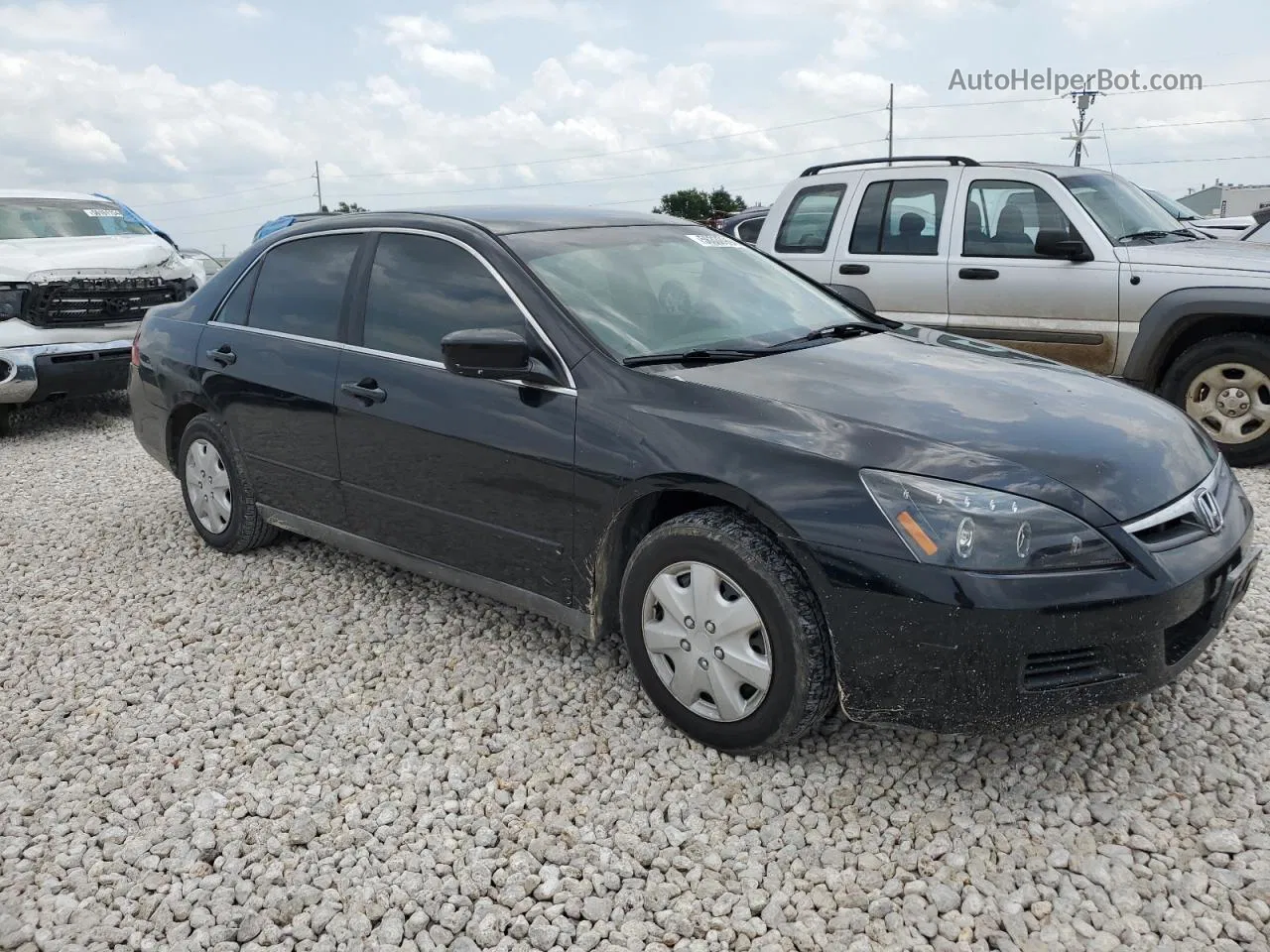 2007 Honda Accord Lx Black vin: 1HGCM554X7A007358