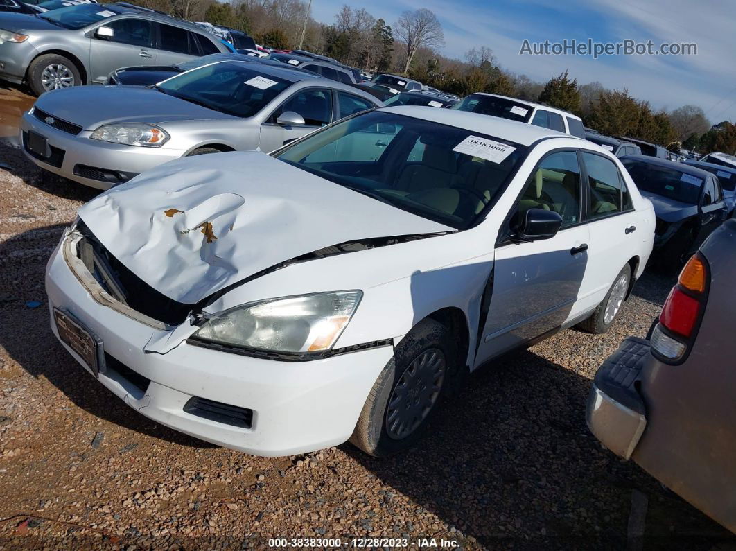 2007 Honda Accord 2.4 Vp White vin: 1HGCM56117A212992