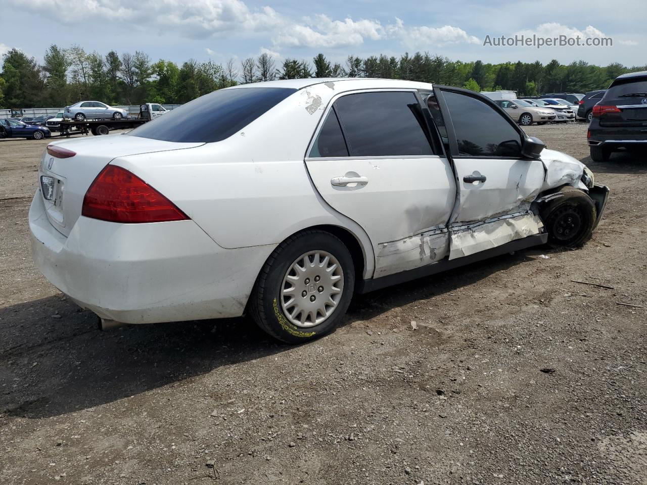 2007 Honda Accord Value White vin: 1HGCM56137A160880