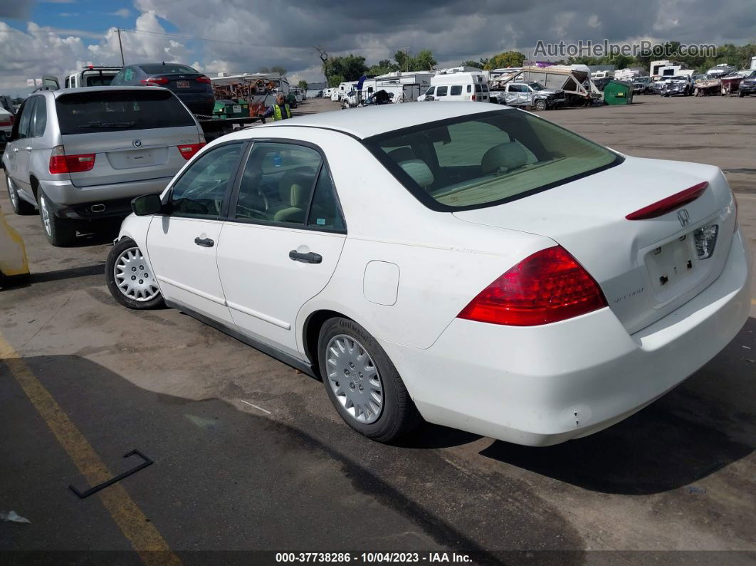 2007 Honda Accord 2.4 Vp White vin: 1HGCM56187A044025