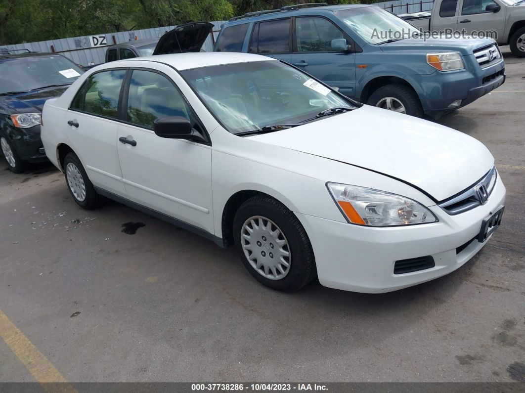 2007 Honda Accord 2.4 Vp White vin: 1HGCM56187A044025