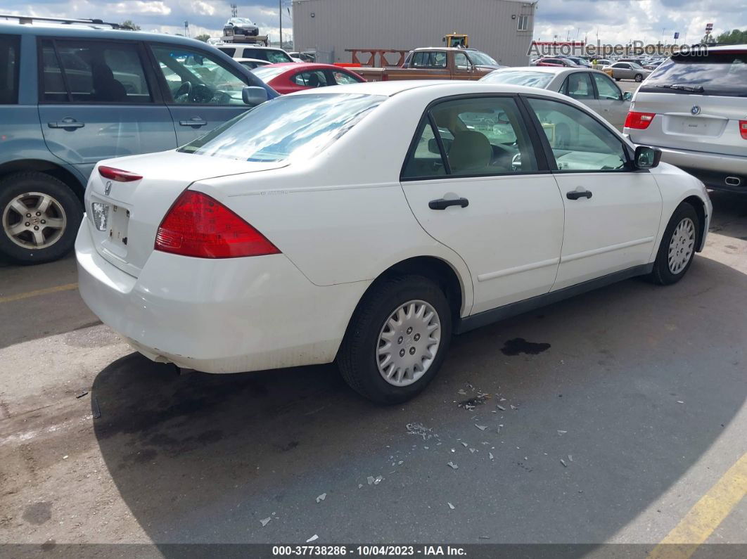 2007 Honda Accord 2.4 Vp White vin: 1HGCM56187A044025