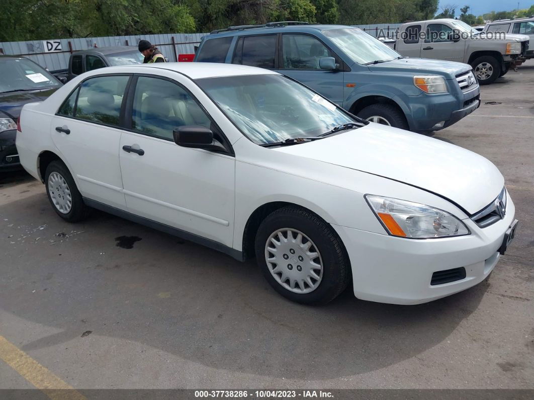 2007 Honda Accord 2.4 Vp White vin: 1HGCM56187A044025