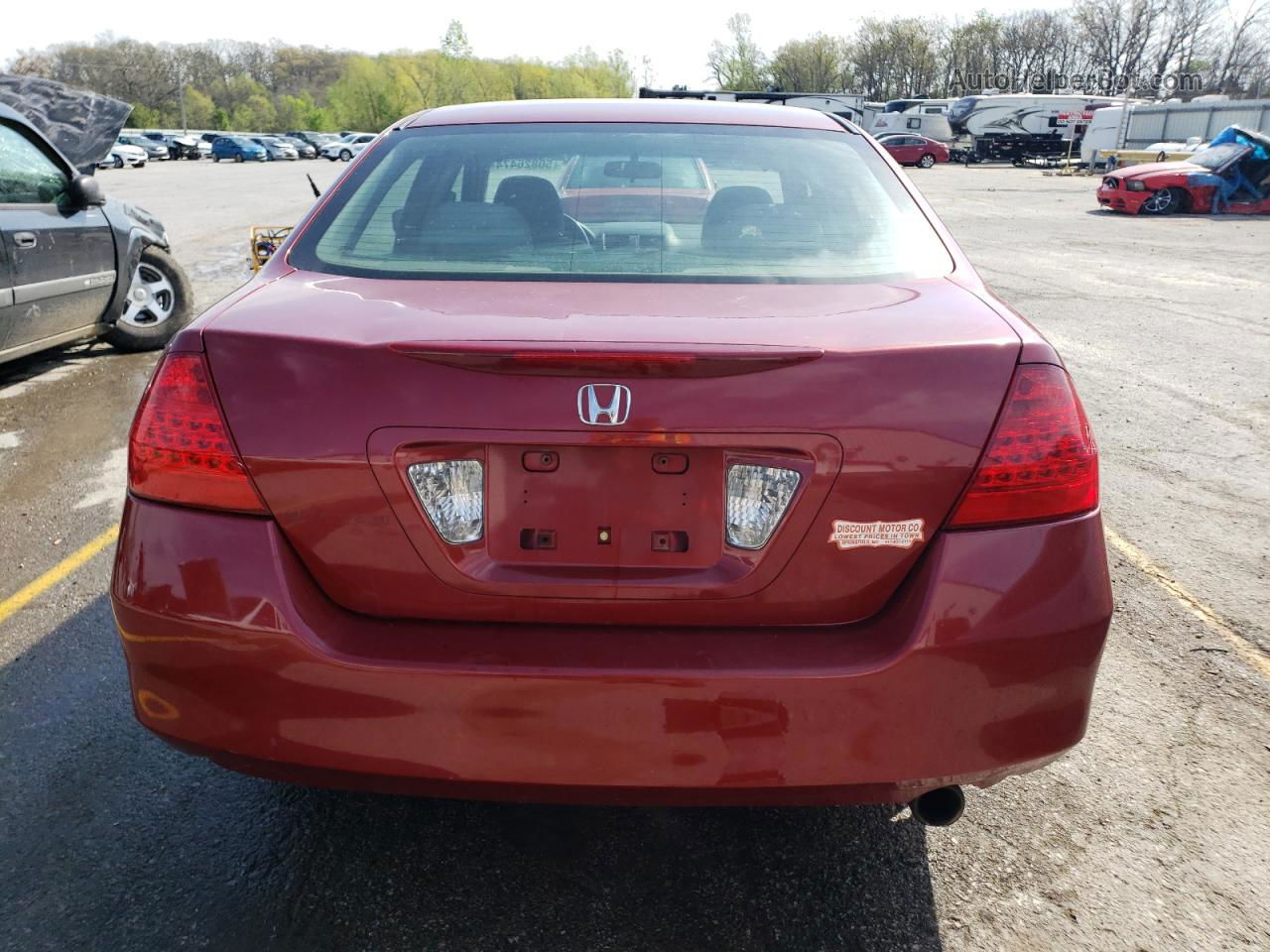 2007 Honda Accord Se Red vin: 1HGCM56307A009108