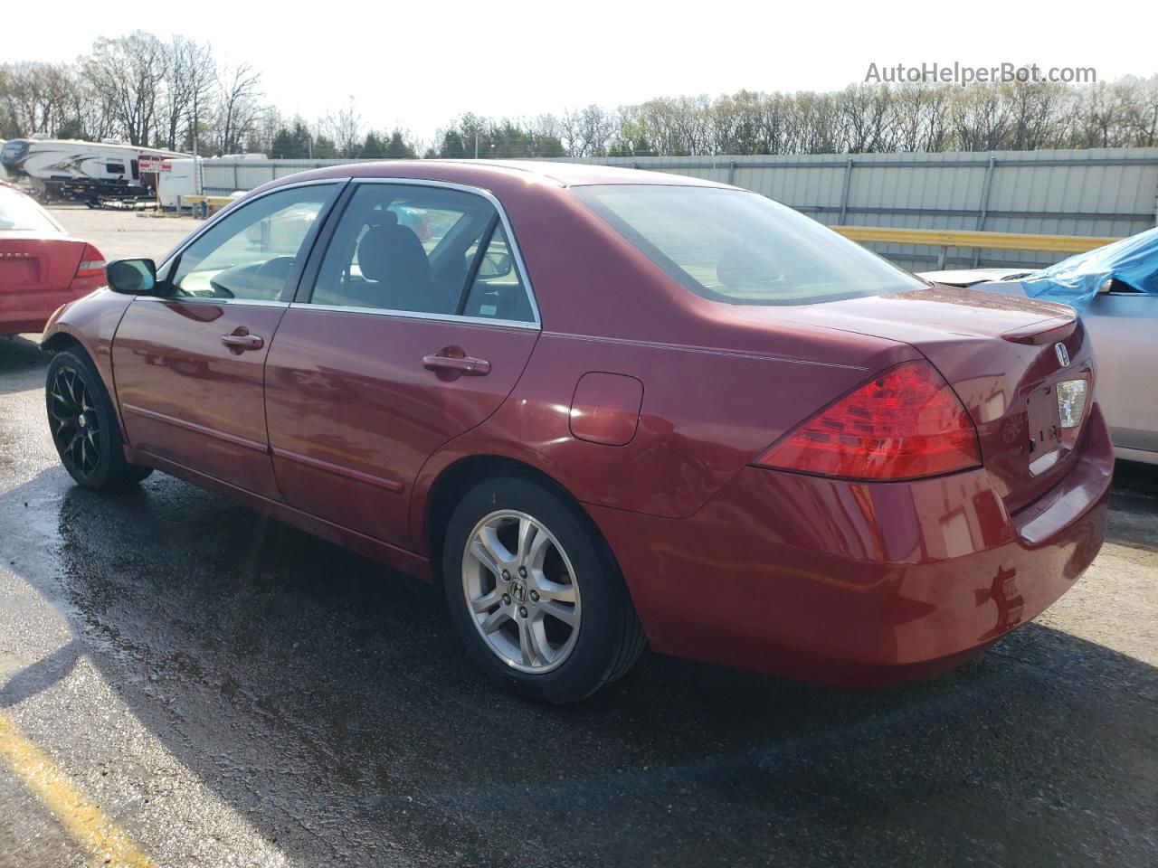 2007 Honda Accord Se Red vin: 1HGCM56307A009108