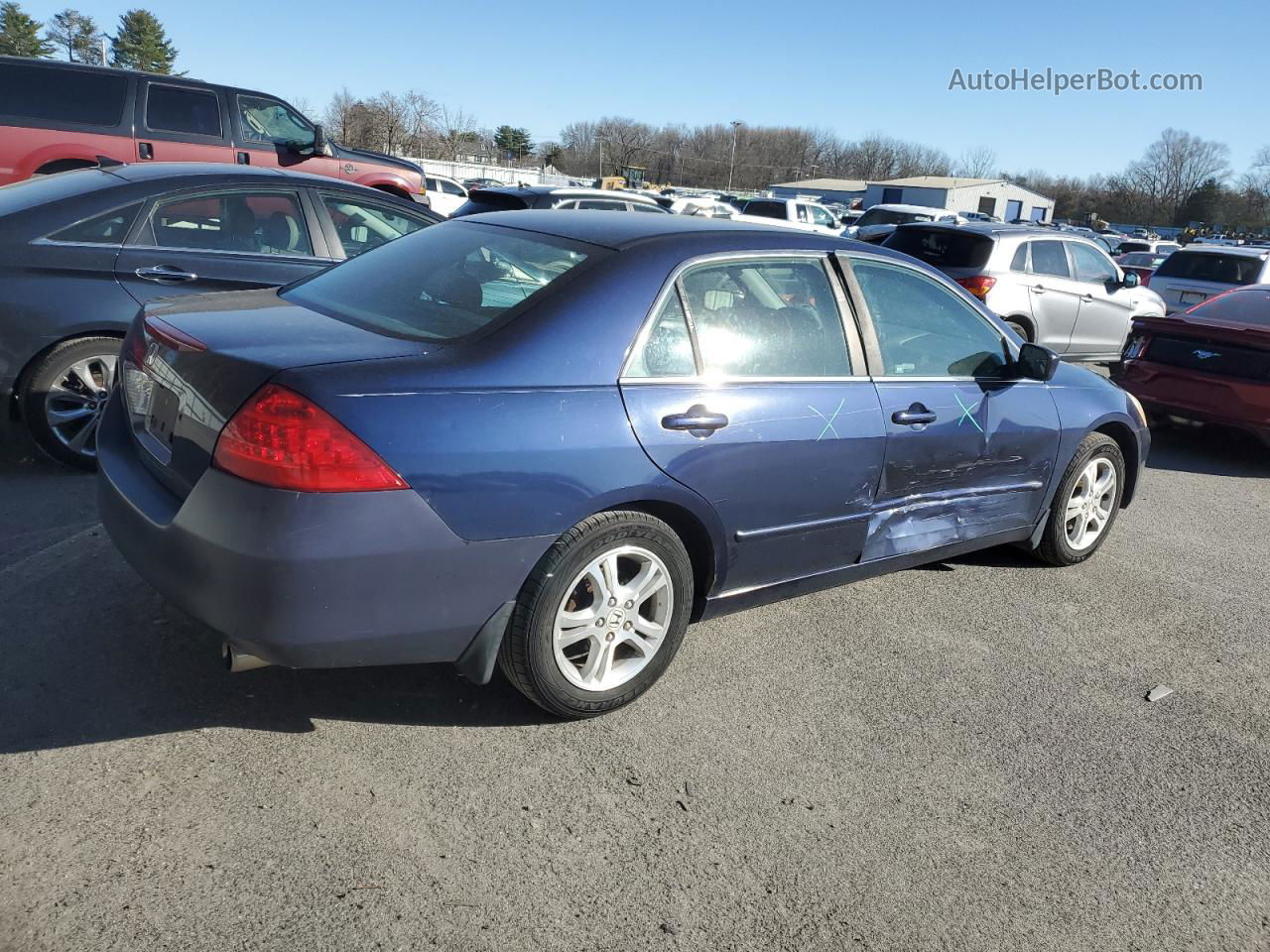 2007 Honda Accord Se Blue vin: 1HGCM56307A158554