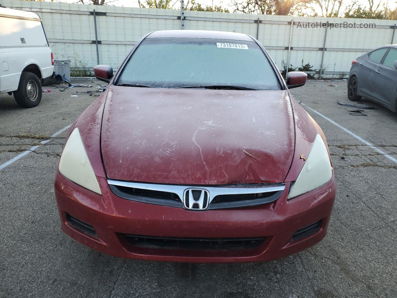 2007 Honda Accord Se Бордовый vin: 1HGCM56307A163771