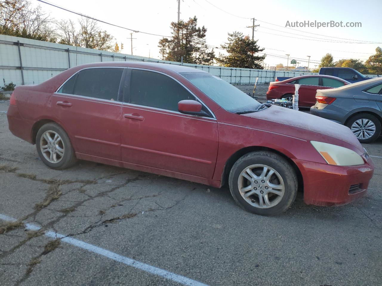 2007 Honda Accord Se Бордовый vin: 1HGCM56307A163771