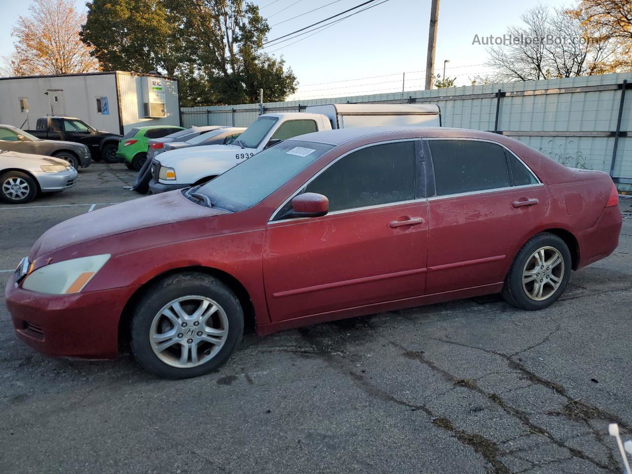 2007 Honda Accord Se Бордовый vin: 1HGCM56307A163771