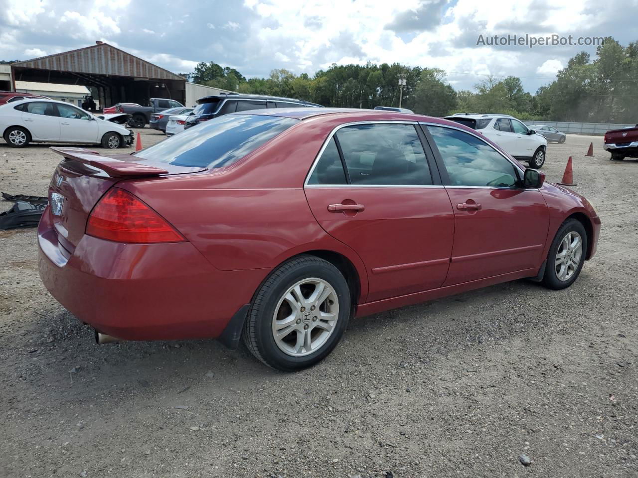 2007 Honda Accord Se Red vin: 1HGCM56307A218235