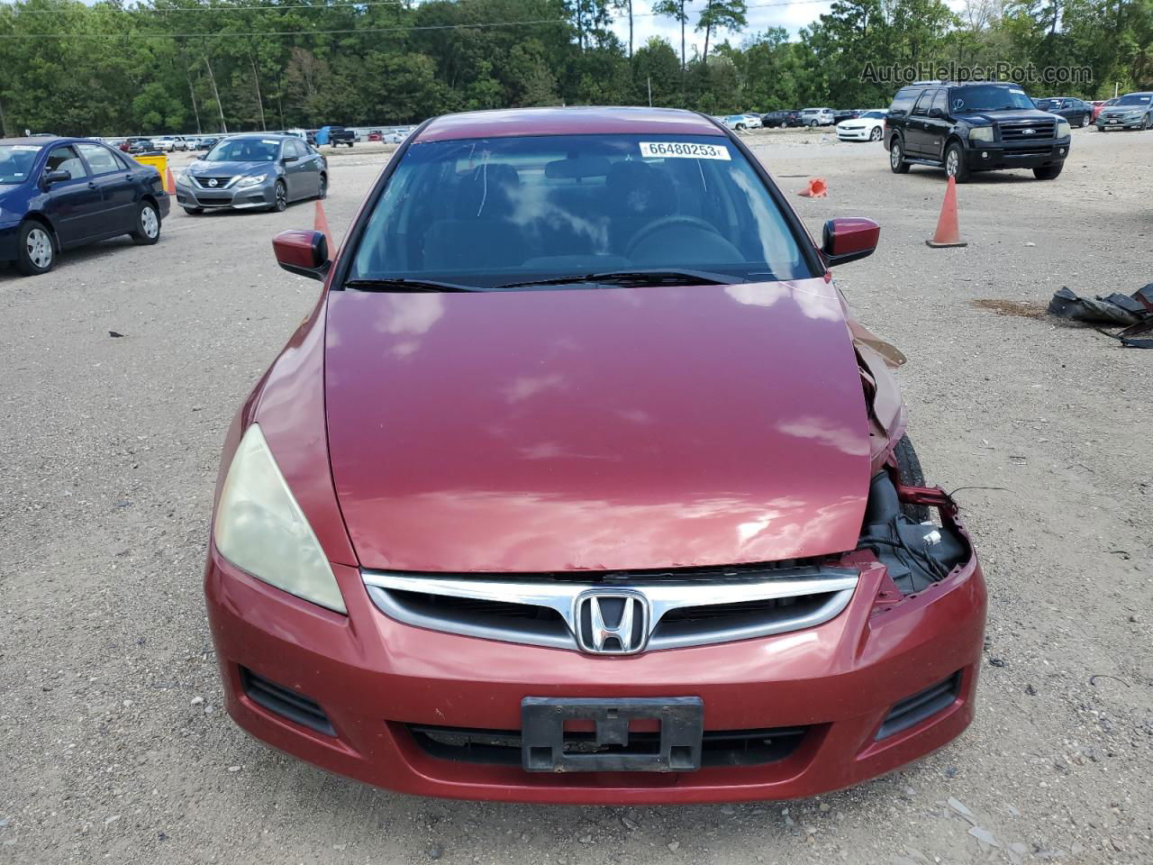 2007 Honda Accord Se Red vin: 1HGCM56307A218235