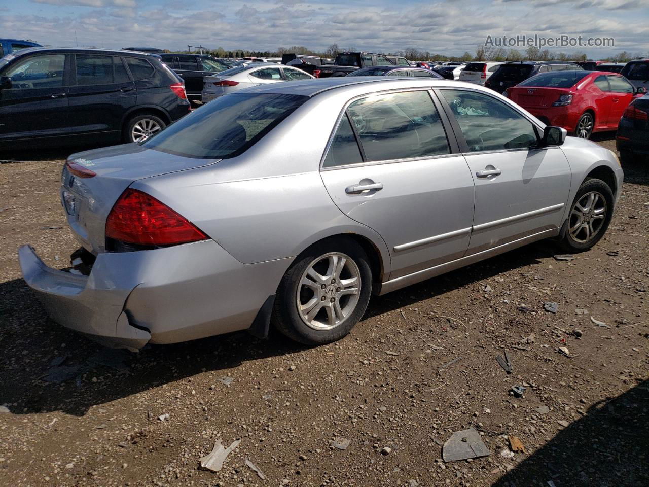 2007 Honda Accord Se Silver vin: 1HGCM56317A033286